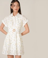 embroidered shirtdress in white