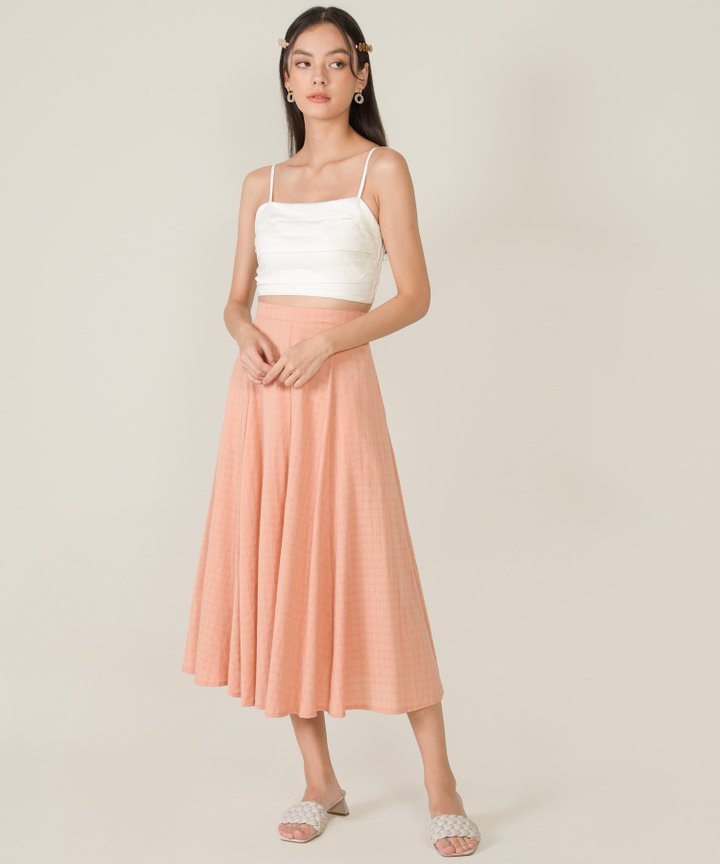 Bindi Linen Ruched Cropped Top - Off-White