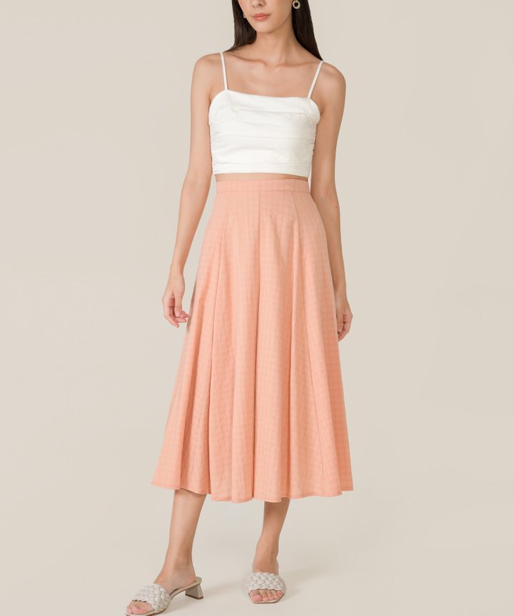 Bindi Linen Ruched Cropped Top - Off-White