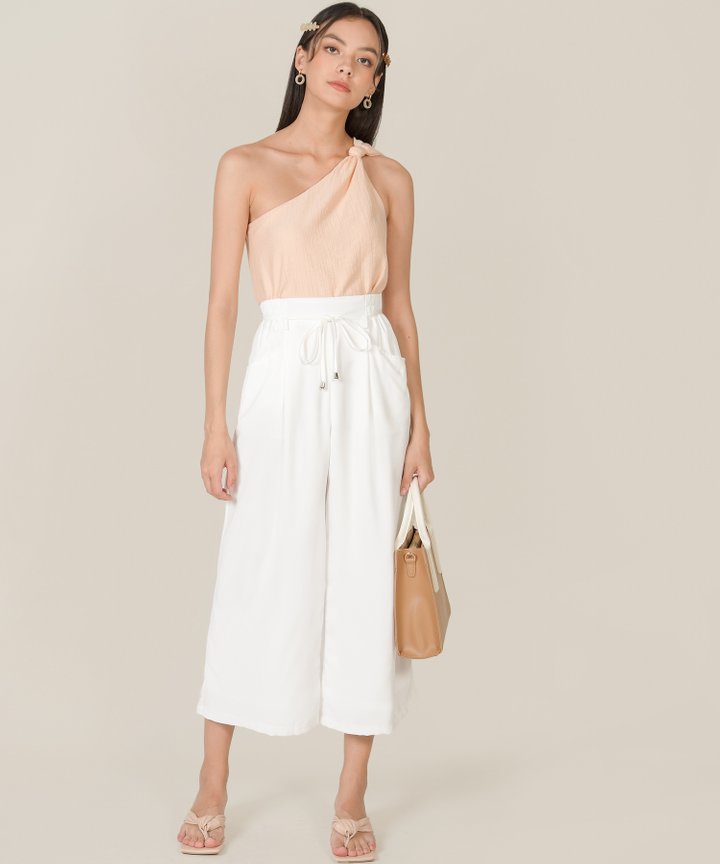 Ilona Knot Shoulder Toga Top - Peach Blush