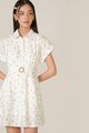 embroidered shirtdress in white