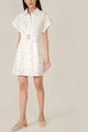 hvv atelier lucia floral embroidered shirtdress in white