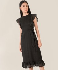 hart-flutter-sleeve-midi-dress-black-1