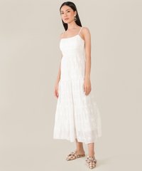 hvv atelier violis floral embroidered maxi dress in white