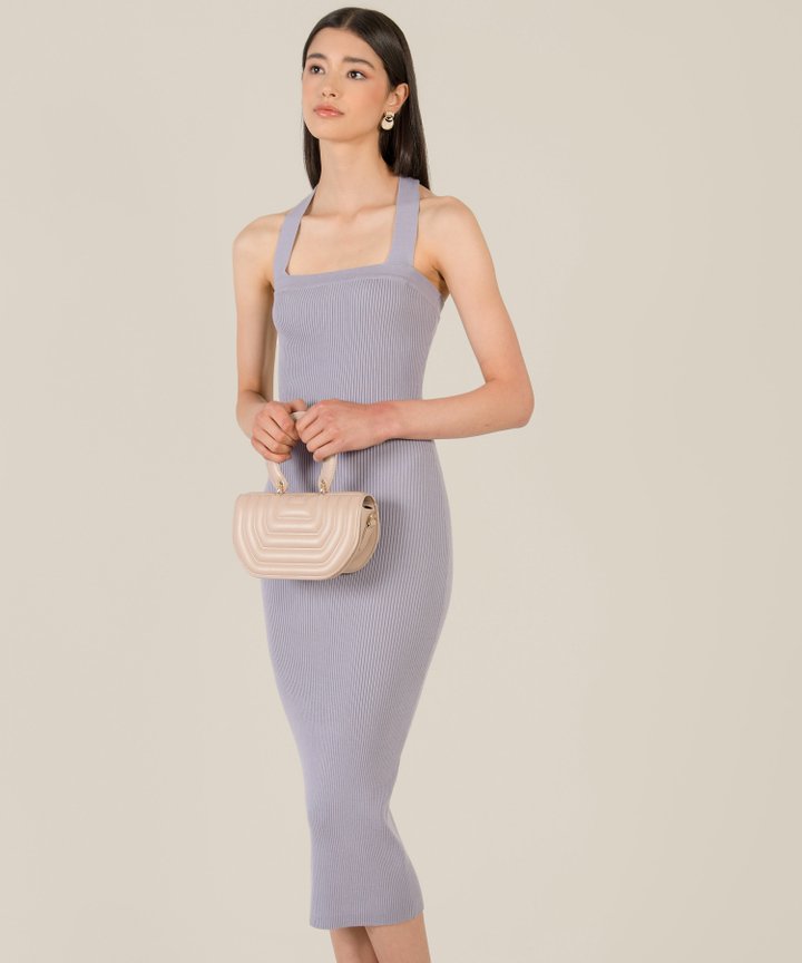 Shellona Halter Knit Midi Dress - Periwinkle