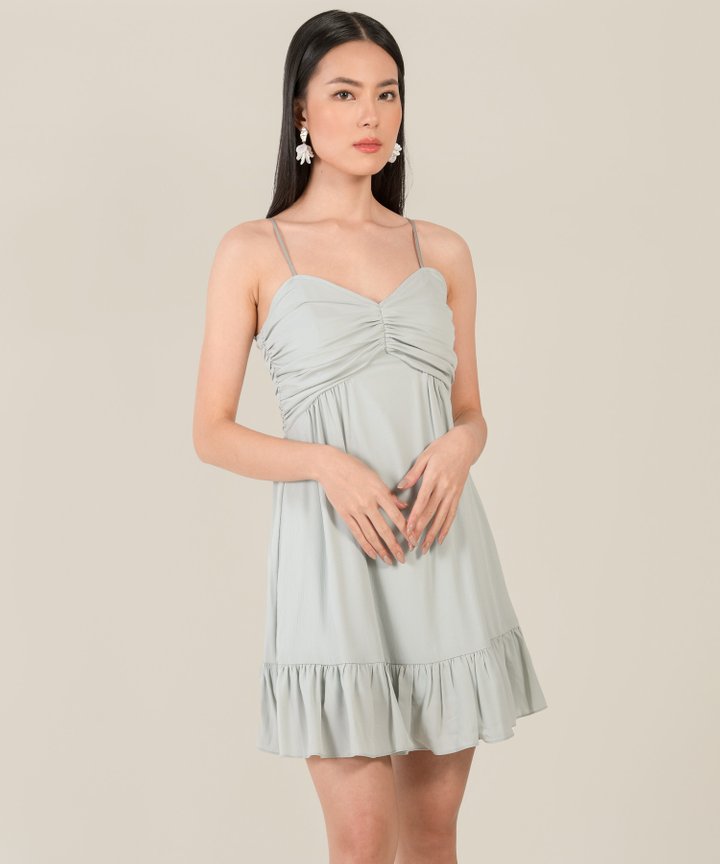Allise Ruched Tiered Dress - Copen Blue