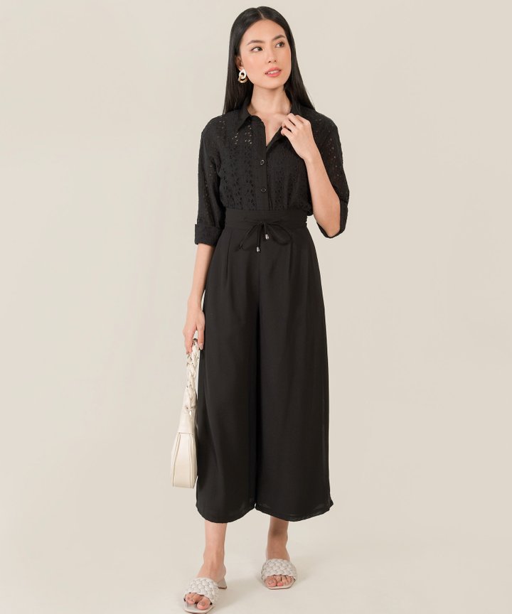 Avery Palazzo Pants - Black