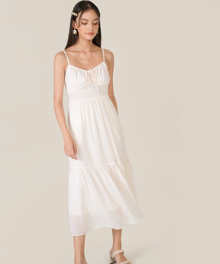 Belize Swiss Dot Maxi Dress - Ivory