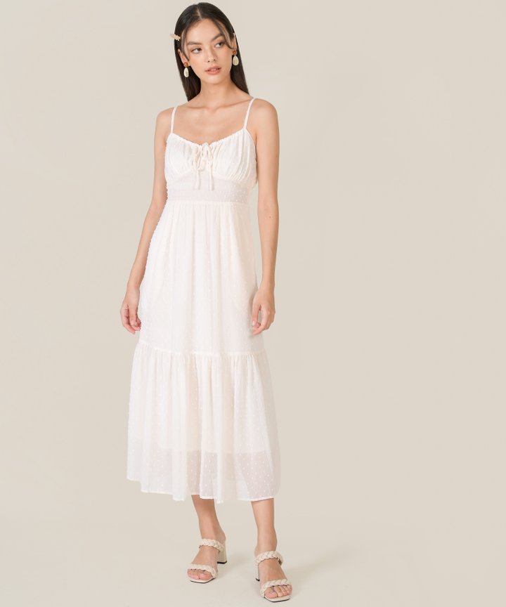 Belize Swiss Dot Maxi Dress - Ivory