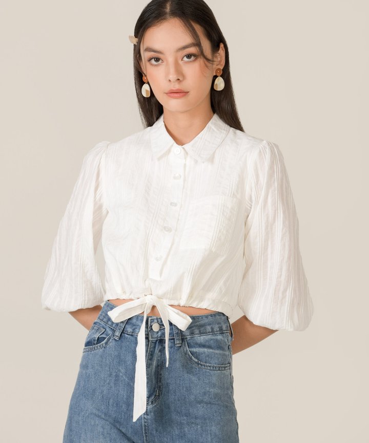 Apparel Her Velvet Vase  Ballad Tiered Shirtdress - White » Velvershop