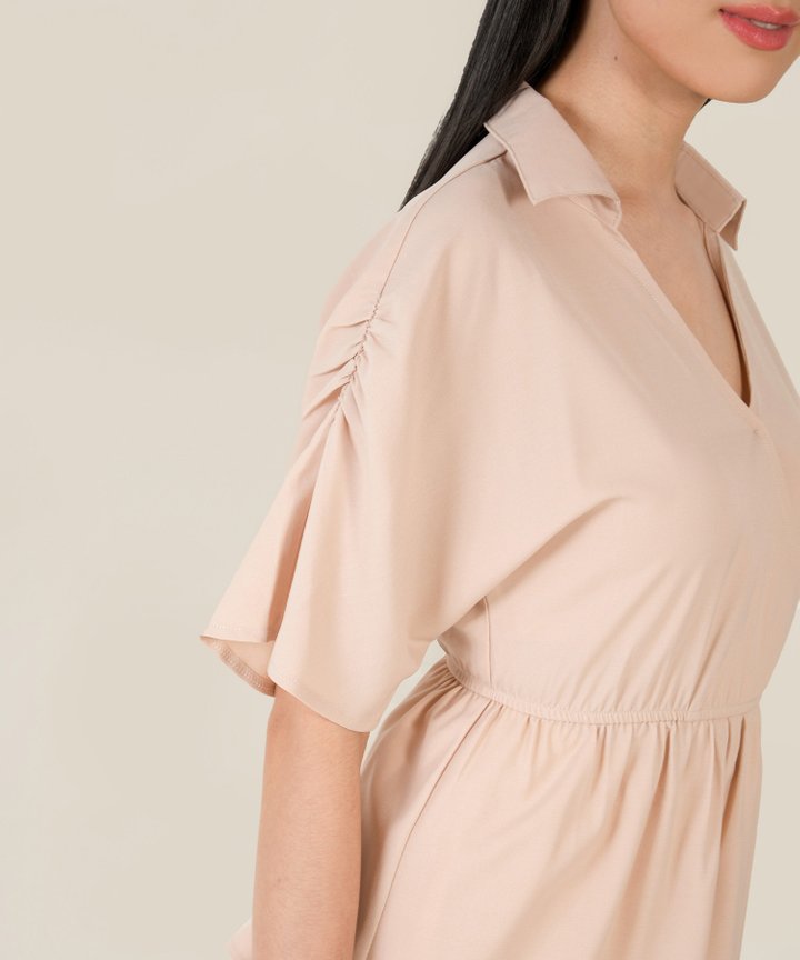 Kairos Oversized Peplum Blouse - Blush