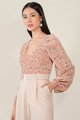 hollandia floral smocked blouse in rose pink colour