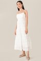 hvv atelier violis floral embroidered maxi dress in white