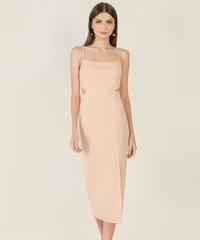 Althea Women's Cut Out Midi Dress in Rose Quartz online fashion