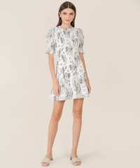 HVV Atelier Sierra Floral Shirred Dress in Navy Women's Fashion Online