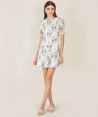 HVV Atelier Sierra Floral Shirred Dress in Navy Women's Online Clothing