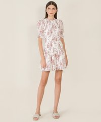 HVV Atelier Sierra Floral Shirred Dress in red Women's Fashion Online