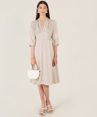 myth-ruched-midi-dress-mink-2