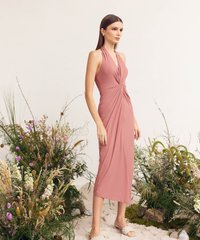 Nila Twist Front Women's Halter Dress in Mauve Online Clothing