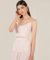 tulsa gingham cropped top in pink