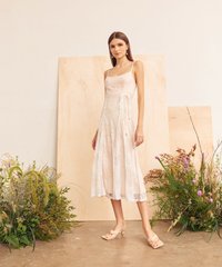 Model in Wes Lace Women's Maxi Dress in White online clothing