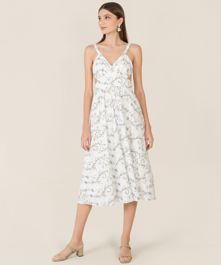 HVV Atelier Chorus Broderie Midaxi - Periwinkle