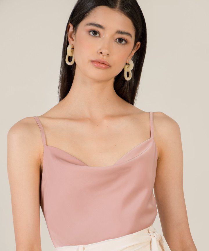 Theia Cowl Neck Camisole - Dust Pink