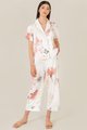 akin women's floral satin pants and shirt in white online blogshop
