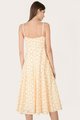 HVV Atelier Osuna Broderie women's Midaxi Dress in yellow back view