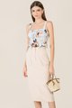 Nina Floral Ruched Women's Top in Blue and Matthieu Quilted Purse fashion