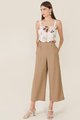 Nina Women's Floral Ruched Top in White and Liv Wide Leg Pants online clothing