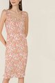 Reine Women's Floral Smocked Midi Dress in Blush close up view
