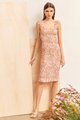 Reine Women's Floral Smocked Midi Dress in Blush online female fashion