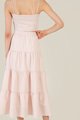 tulsa gingham tiered maxi skirt pink and cropped top back view