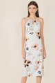 Zonne Women's Floral Gathered Midi Dress in Blue online