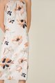 Zonne Floral Gathered Women's Midi Dress in White dresses online