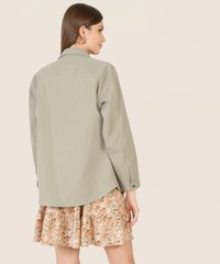 Domino Oversized Outerwear in Green Back View