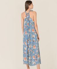 Rena Abstract Floral Halter Maxi Back View