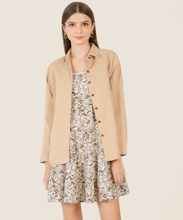 Domino Oversized Outerwear - Tan