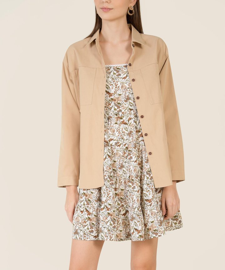 Domino Oversized Outerwear - Tan