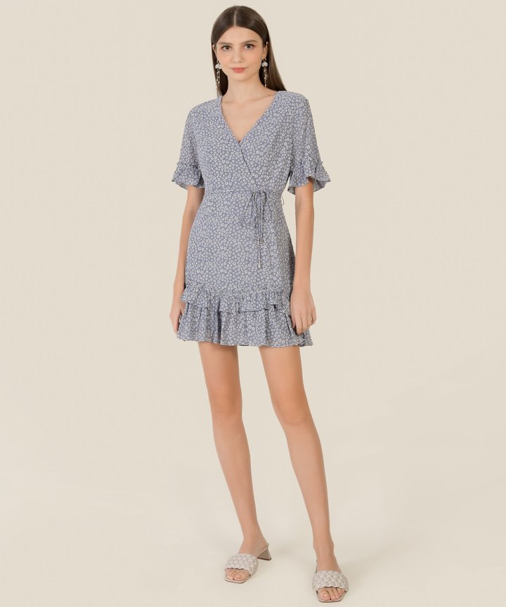 Harlan Floral Wrap Dress - Purple