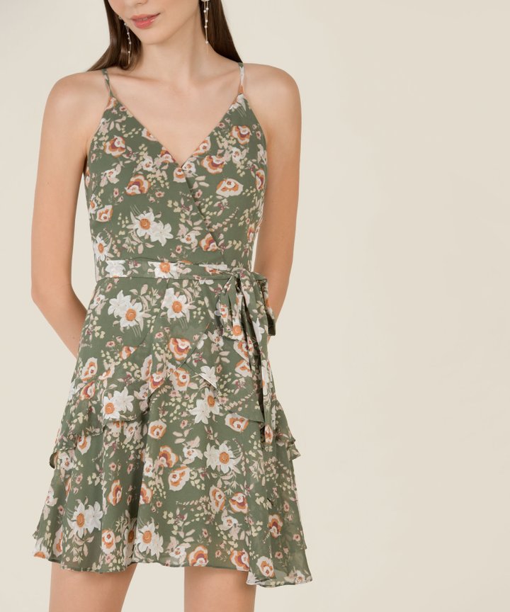 Parisse Paisley Overlay Dress - Green