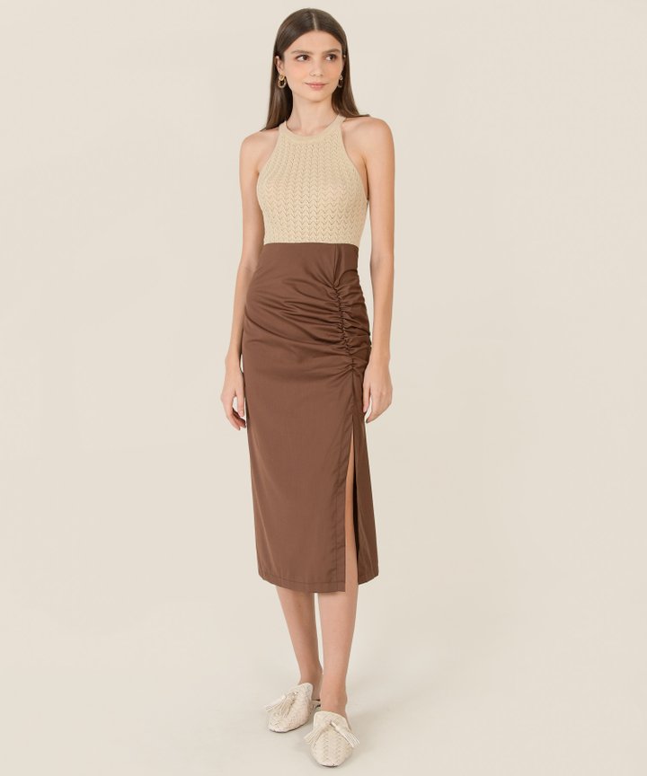 Rubella Ruched Skirt - Mocha