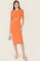Solene Gathered Cutout Midi in Orange Fashion Online Store