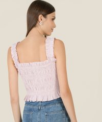 Aimery Shirred Top in White Back View