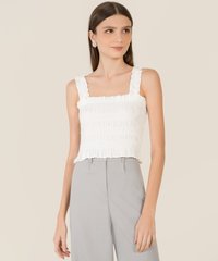 Aimery Shirred Top in White Women's Clothing Online