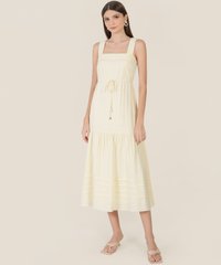 Athens Drawstring Maxi Dress in Yellow Women's Clothing Online