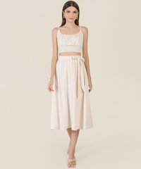 Bellise Midi Skirt in Cream Women's Bottoms Online