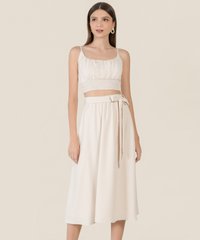 Bellise Midi Skirt in Cream Fashion Online Store