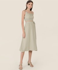 Bellise Midi Skirt in Green Fashion Online Store